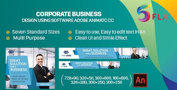 Corporate Business Banners HTML5 - Animate CC image