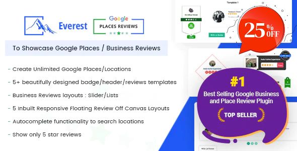 Everest Google Places Reviews - Best WordPress Plugin To Showcase Google Places / Business Reviews    