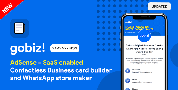 GoBiz - Digital Business Card + WhatsApp Store Maker | SaaS | vCard Builder image