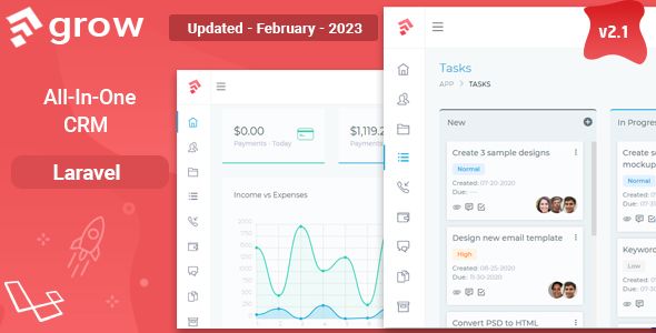 Grow CRM - Laravel Project Management    
