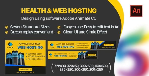 Hosting Website Banners HTML5 - Animate CC image