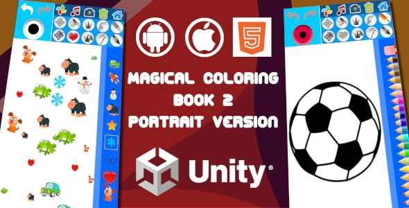 Magical Coloring Book 2 - Portrait Version | Unity Project For Android and iOS And WebGL Unity  Mobile Native Web