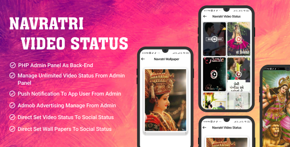 Navratri Video Status with Admin Panel image