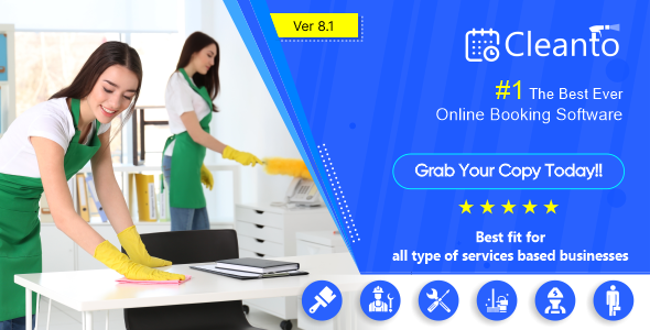 Online bookings management system for maid services and cleaning companies - Cleanto    