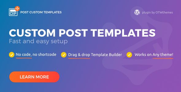 Post Custom Templates Pro - WordPress plugin image