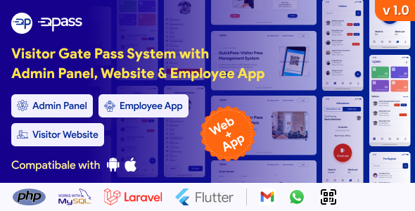 QuickPass - Visitor Gate Pass System with Admin Panel, Website & Employee App image