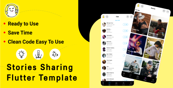 Snapchat Clone Stories Sharing Fultter Template image