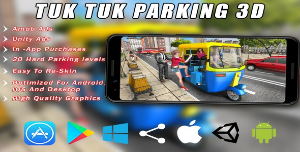 Tuk Tuk Rickshaw Parking Unity 3D Game