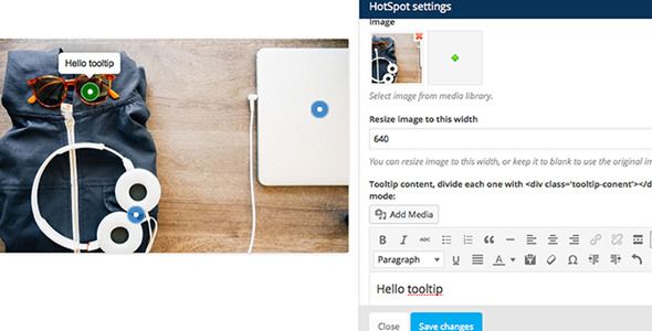 WPBakery Page Builder Add-on Image Hotspot with Tooltip and Lightbox