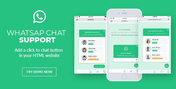 WhatsApp Chat Support - jQuery Plugin image