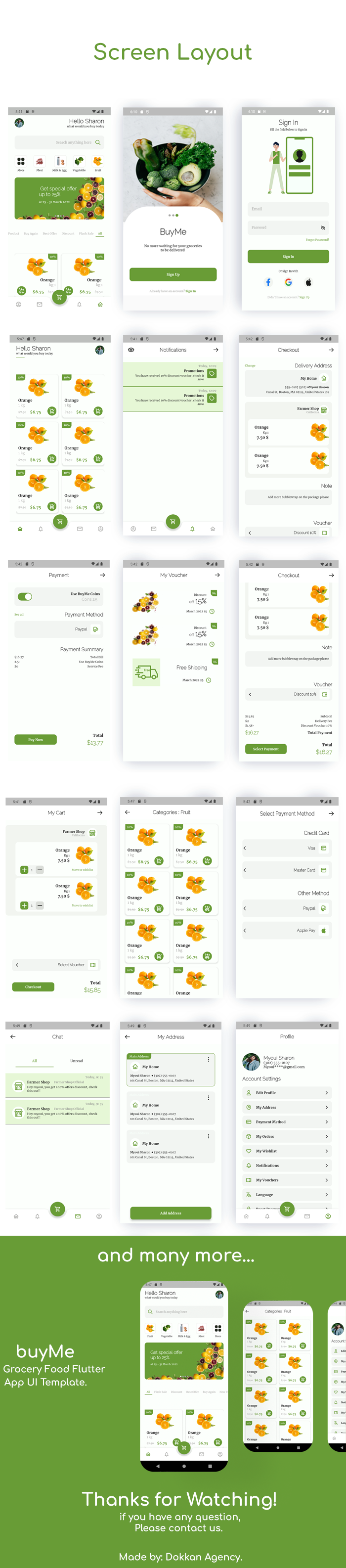 buyMe - Grocery Food Flutter App UI Template - 1