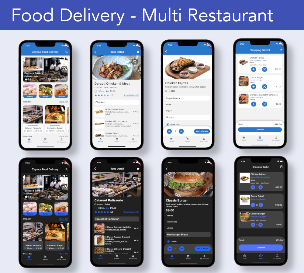 Food Delivery App (Multi Restaurant) UI Template for Flutter - 1