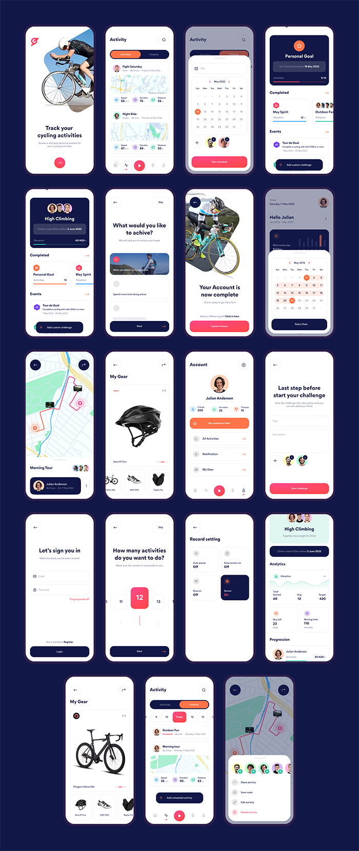 Gowez - Sport Cycling Tracker Flutter App Ui Template(Figma Included) - 6
