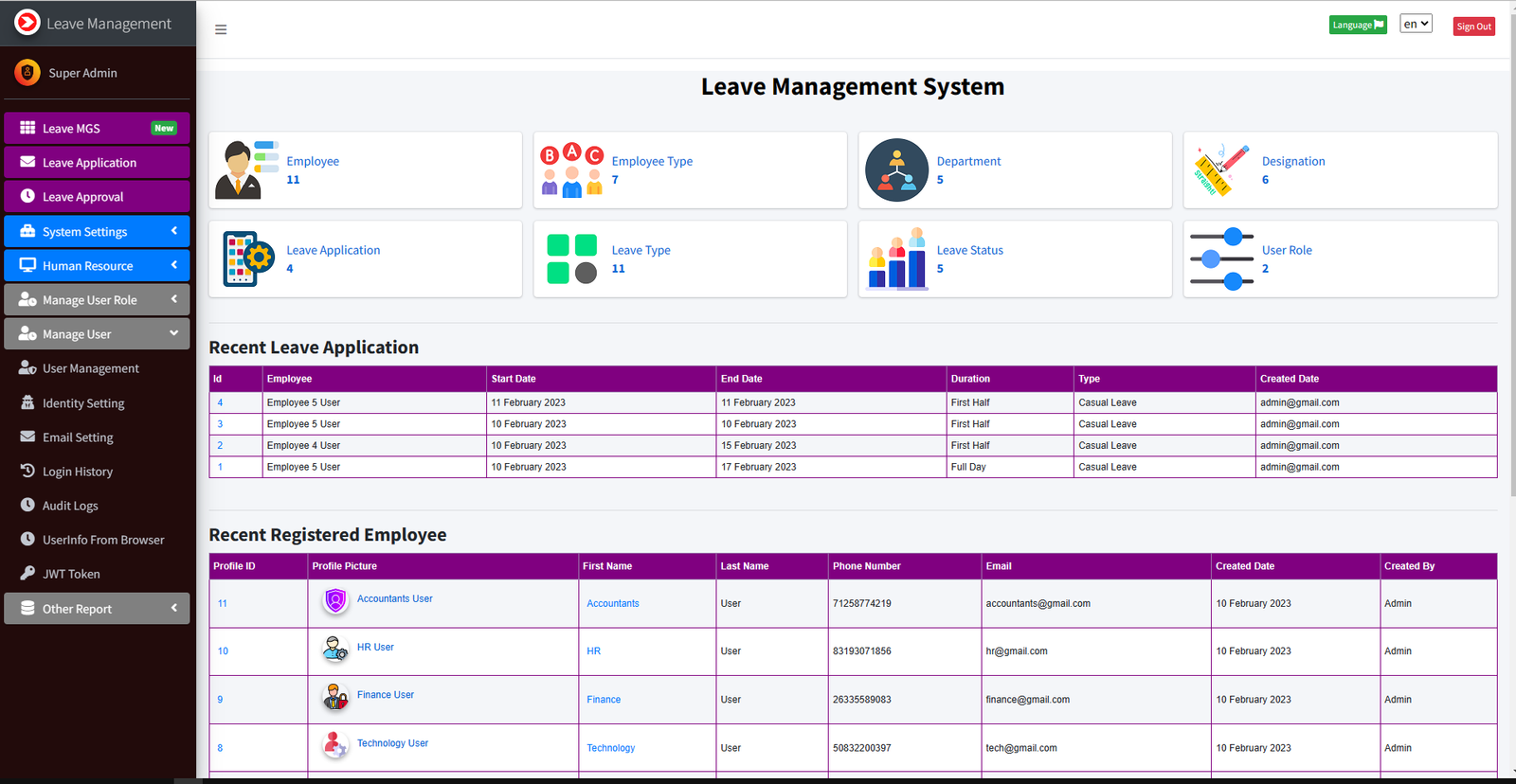 Staff | Employee Leave Management System - 2