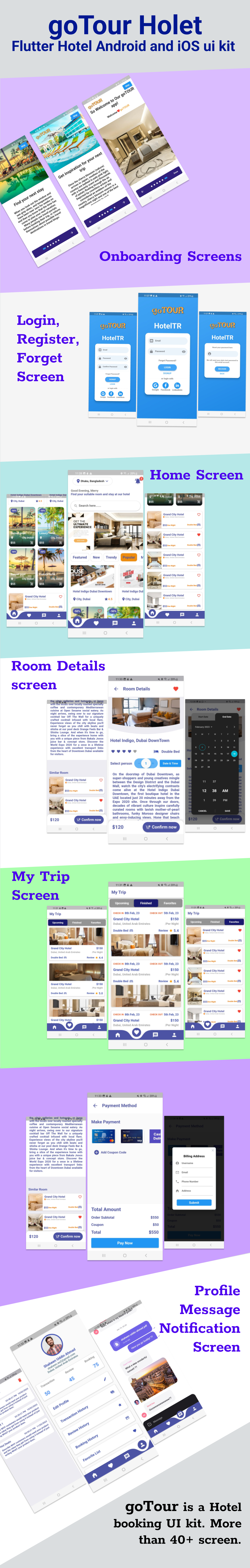 goTour Flutter Hotel Booking UI Kit - 1