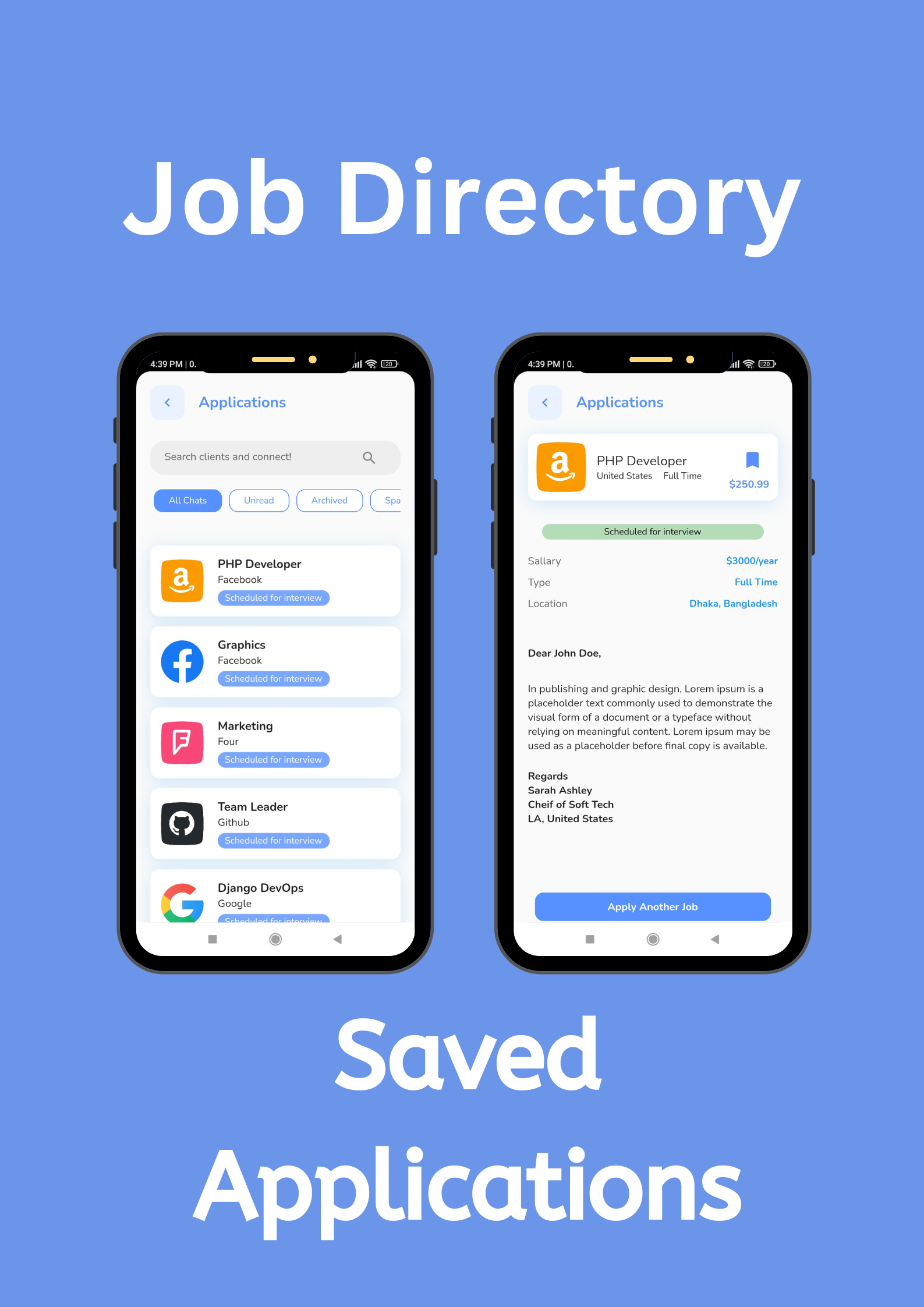 Job Directory Flutter Mobile App UI Element Template - 5