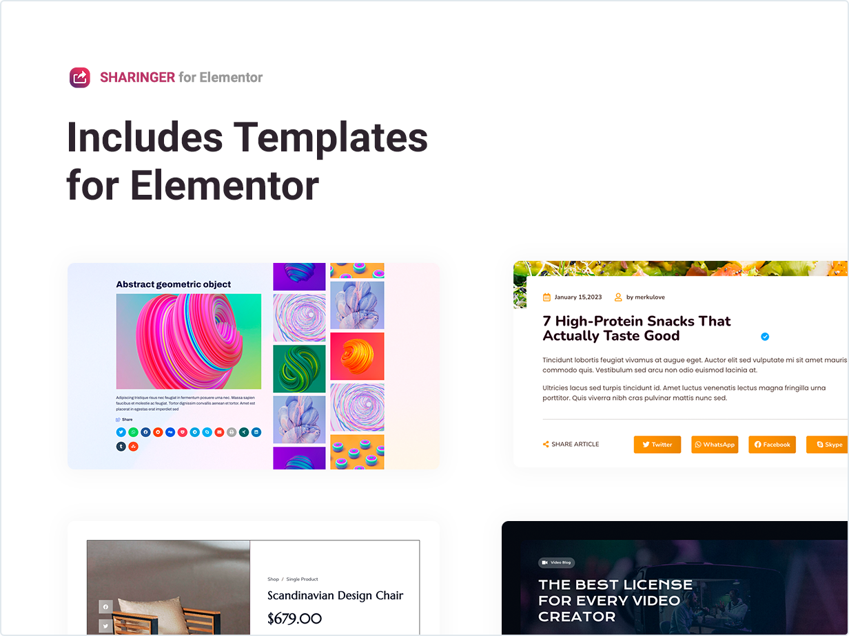 Includes Templates for Elementor