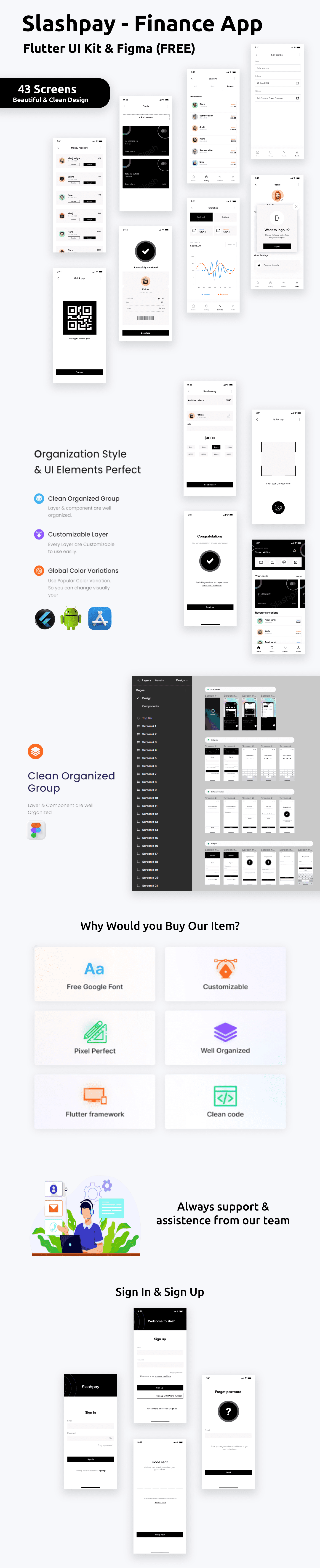 Finance & Online Wallet App | UI Kit | Flutter | Figma FREE | SlashPay - 2