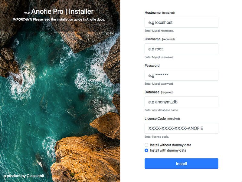 anofie-One-Click Installation