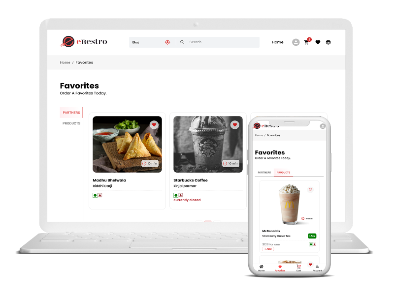 eRestro Web - Favorite Restaurants and Food Items