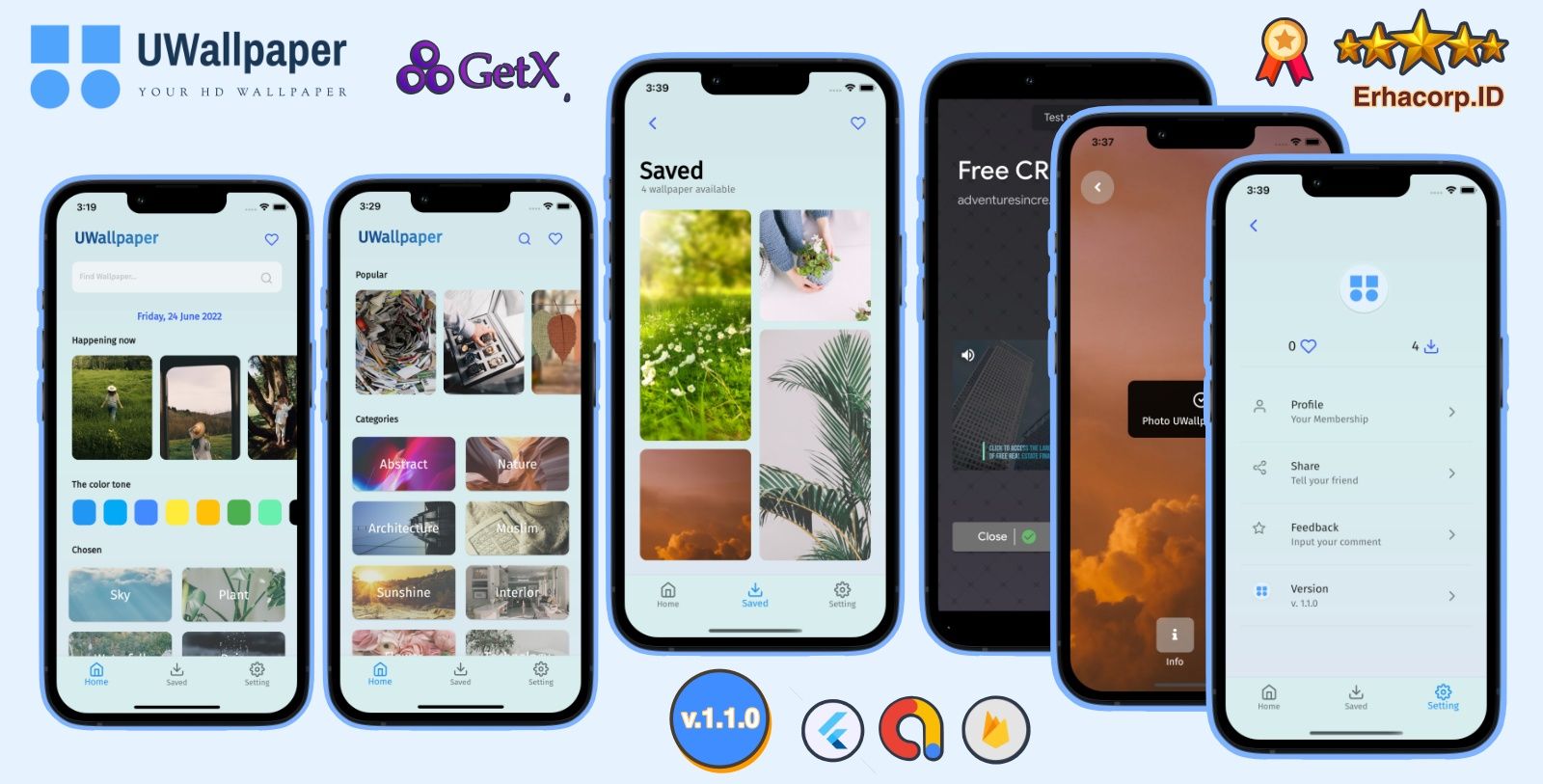 UWallpaper - HD Wallpaper Flutter v.3.3.2, Dart v.2.18 App with GetX | Google Admob | Pexels - 1