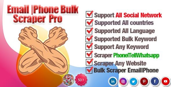 Emails|Phones|Any Bulk Scrape & Extractor Pro