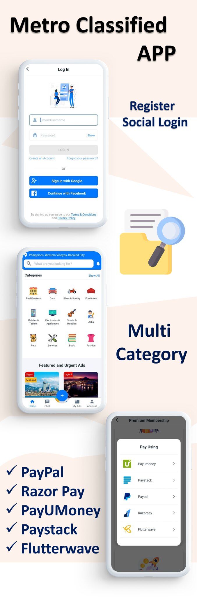 Metro Android Classified App | Buy, sell | Payment Gateways | Membership Plan | Admin Panel - 5