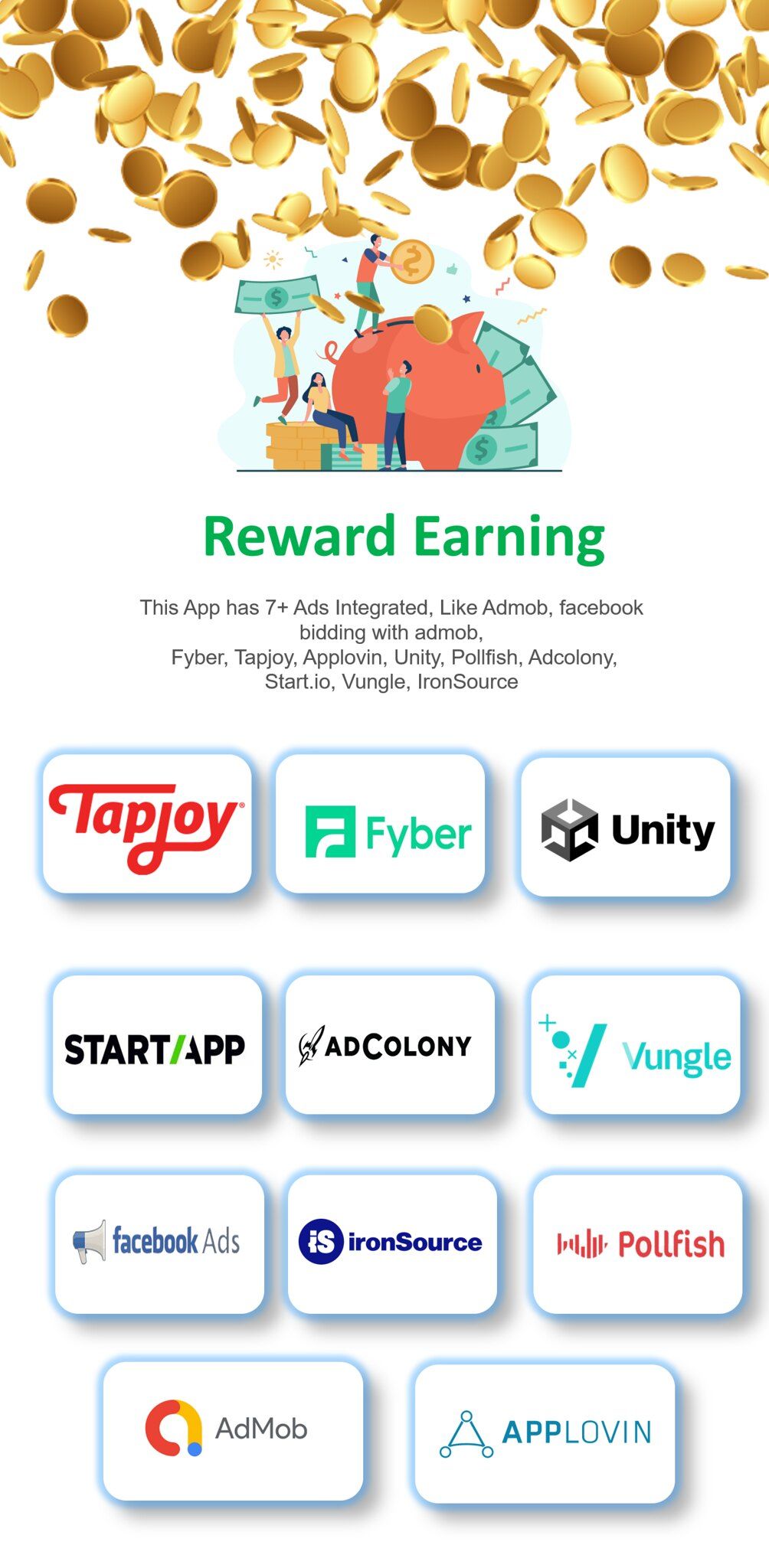 Reward Earning - Earning App Reward Lucky Wheel Tic-Tac Multiple Ads Integration with Admin Panel - 5