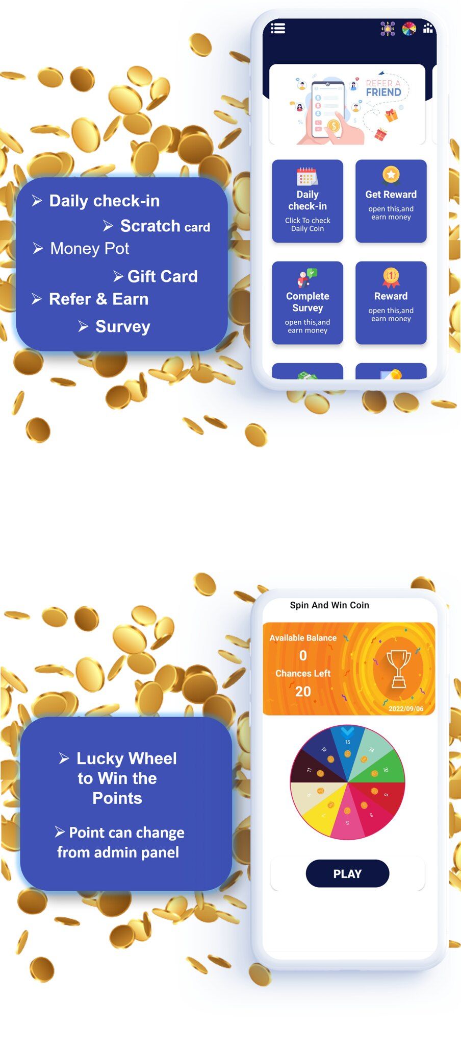 Reward Earning - Earning App Reward Lucky Wheel Tic-Tac Multiple Ads Integration with Admin Panel - 6