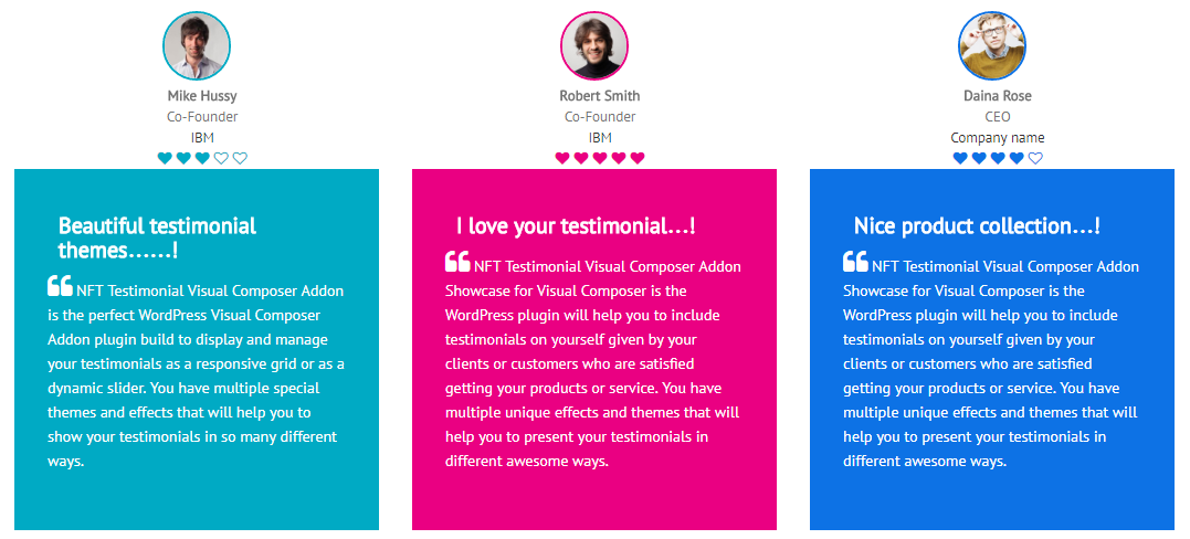 Testimonials Showcase for Visual Composer add on - 4