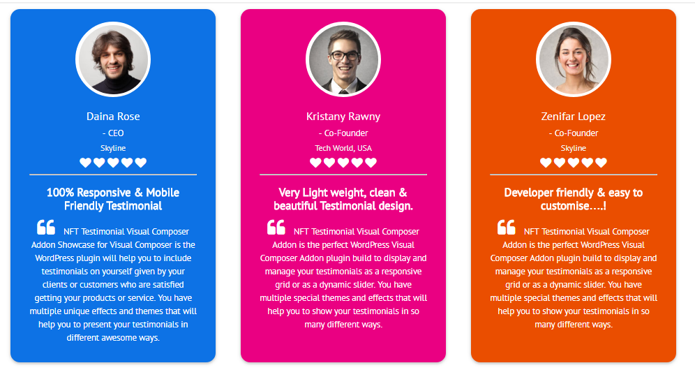 Testimonials Showcase for Visual Composer add on - 10