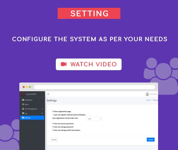 setting super admin user management system