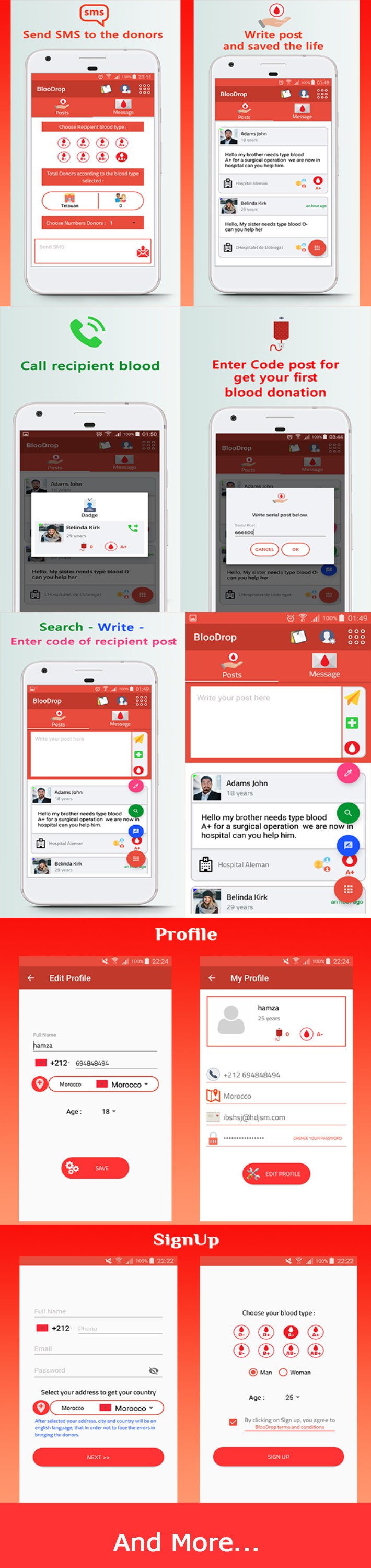 BlooDrop - Blood Donation Android App with Ads - 1