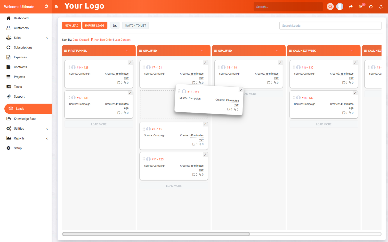 Ultimate Orange Theme for Perfex CRM