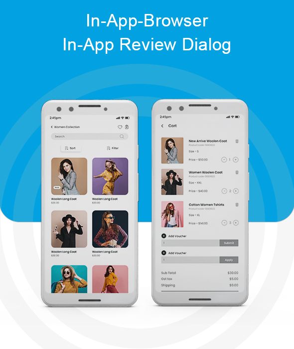  in-app-review and browsers in wbview android app