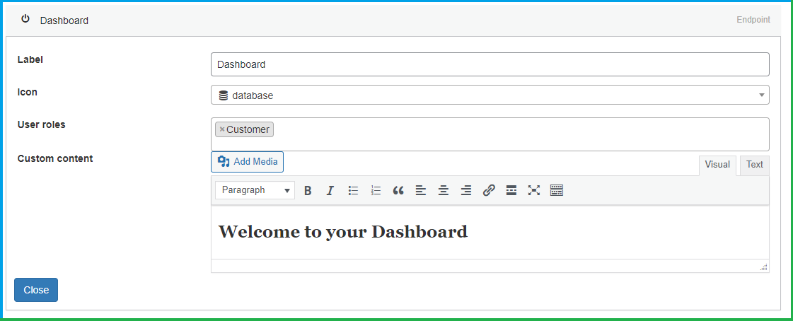 Edit default Endpoints 