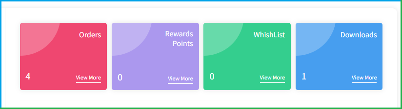 Display my account section visually