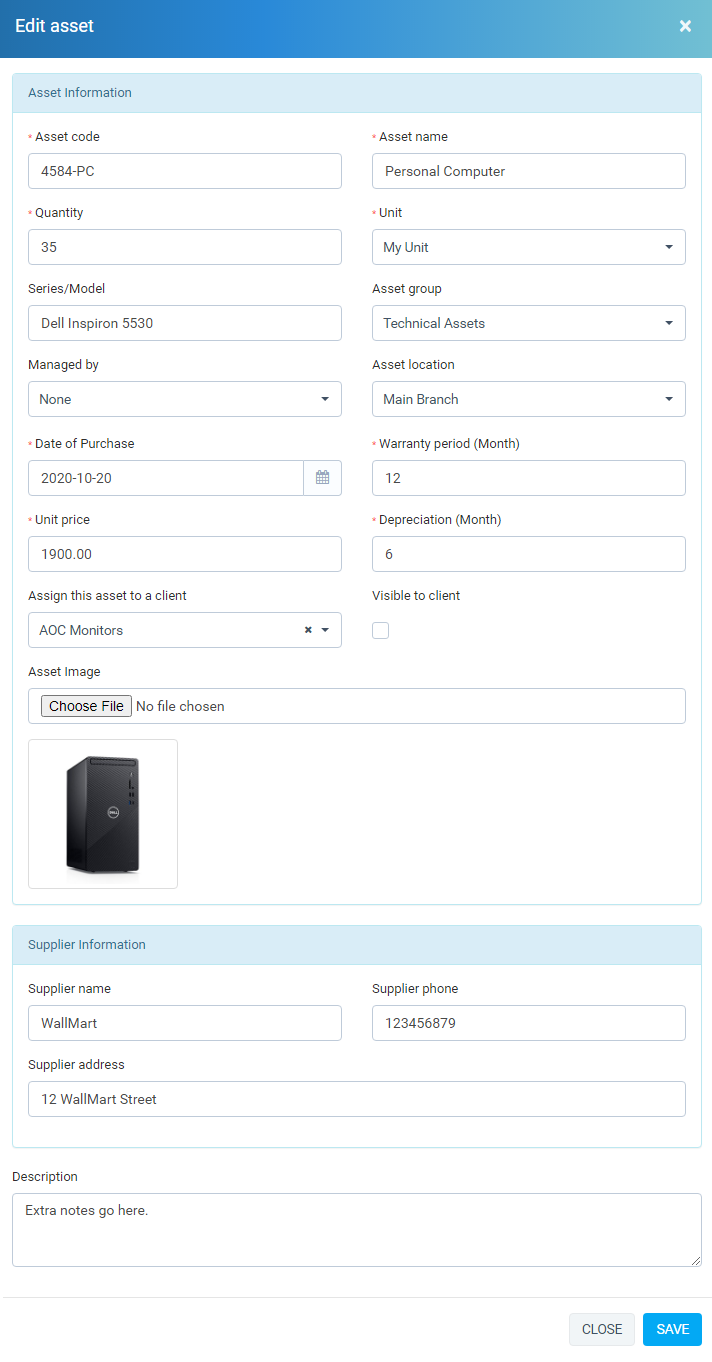 Assets Management module for Perfex CRM - Organize company and client assets - 2