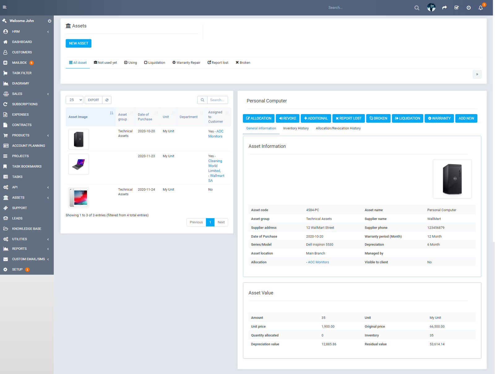 Assets Management module for Perfex CRM - Organize company and client assets - 4