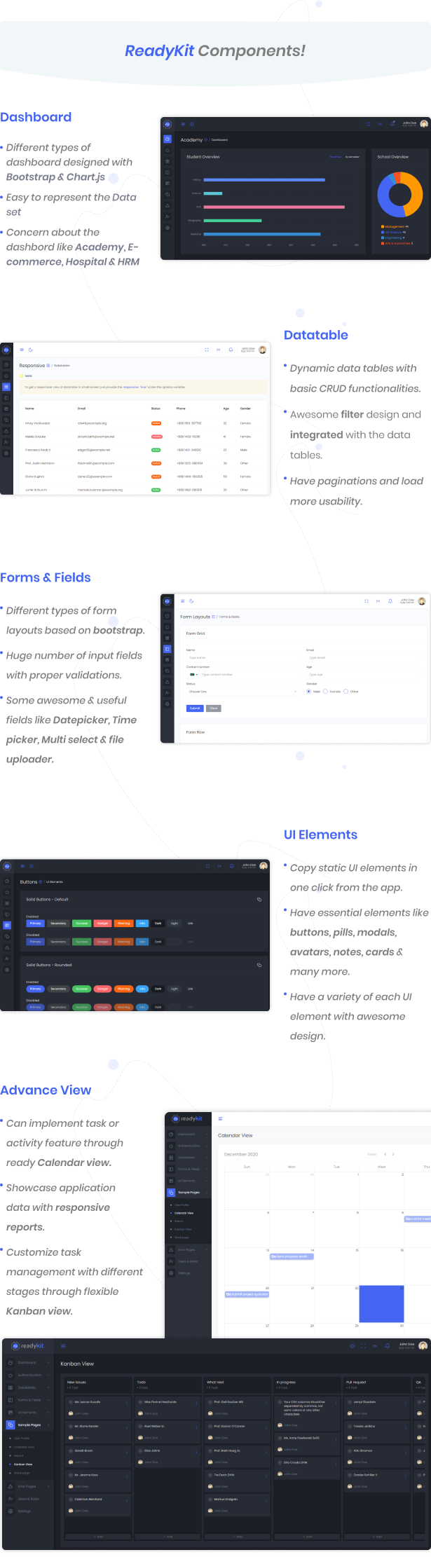 ReadyKit -  Admin & User Dashboard Templates (with functionality) for Laravel + Vue App Development - 6