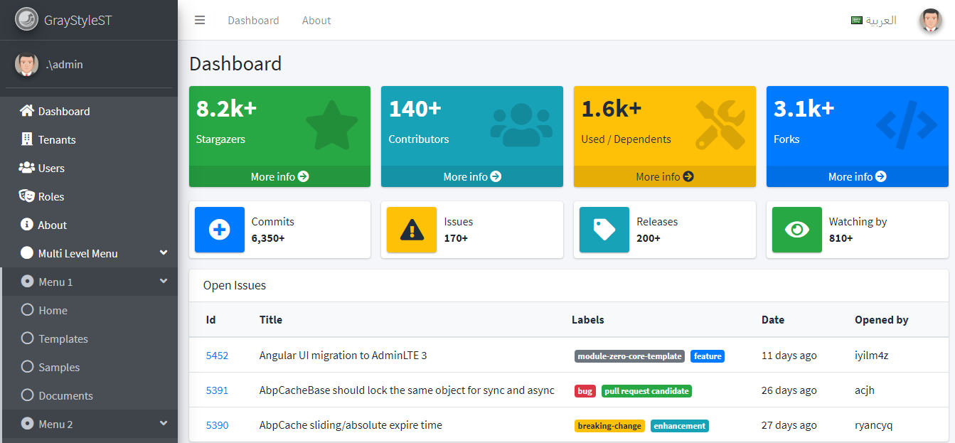 GraystyleST - Angular 10 & Above / .Net Core / Startup Template, Admin Panel & Stylish Home - 10