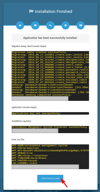 Employee attendance management system installation