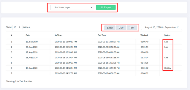 Employee Attendance Management System Admin Panel