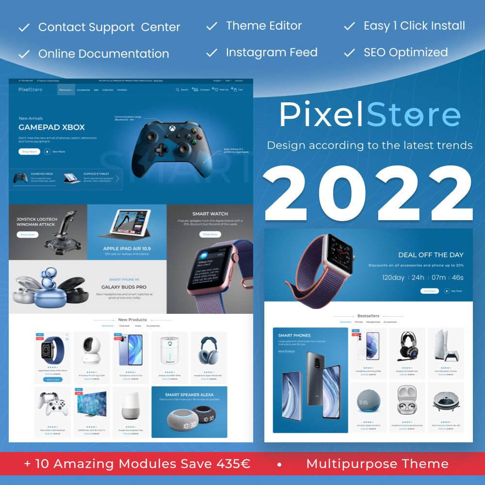 Prestashop Template Pixel Store - Electronic & Games, Phones, Gadgets