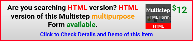 Multistep HTML Form - Multi Step Multipurpose HTML Form