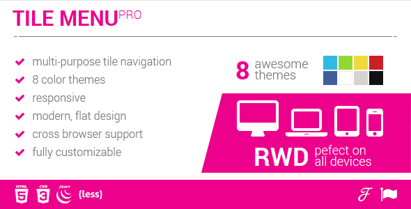 Tile Menu PRO - responsive tile, sliding navigation