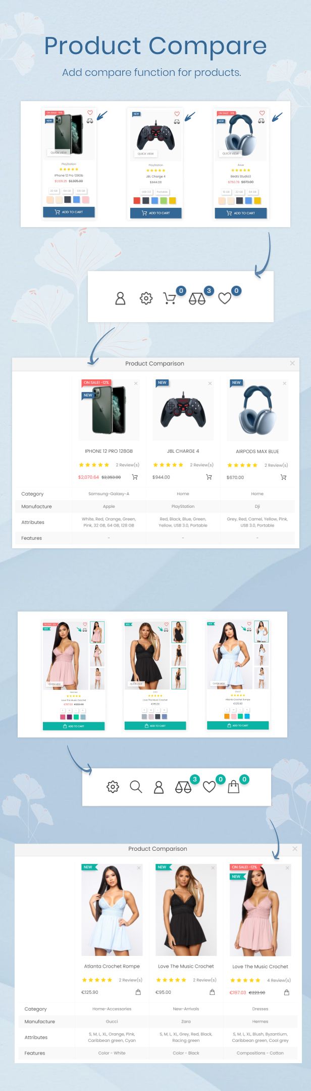 Bonpresta Prestashop Product Comparison - Compare Attributes and Features Module