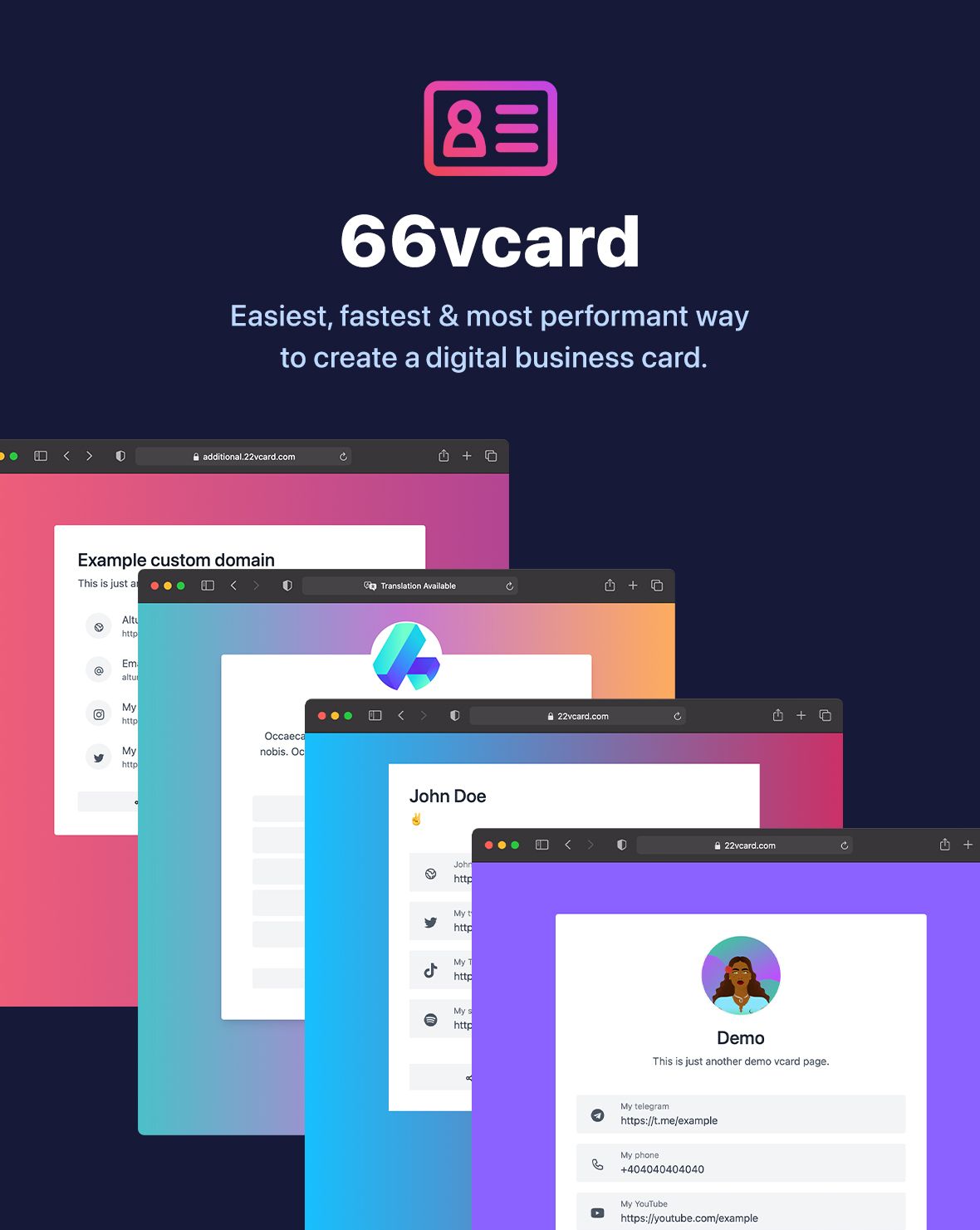 66vcard - Digital Business Card Builder (SAAS) - 1