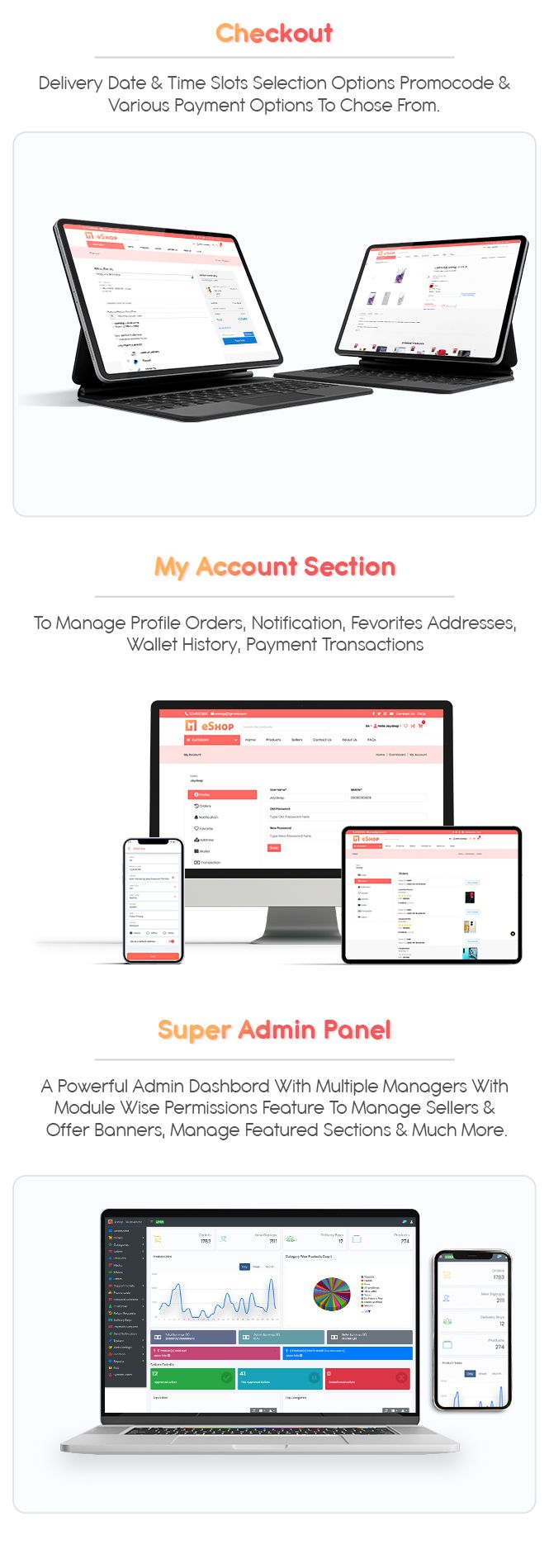 easy to manage and detailed backend dashboard