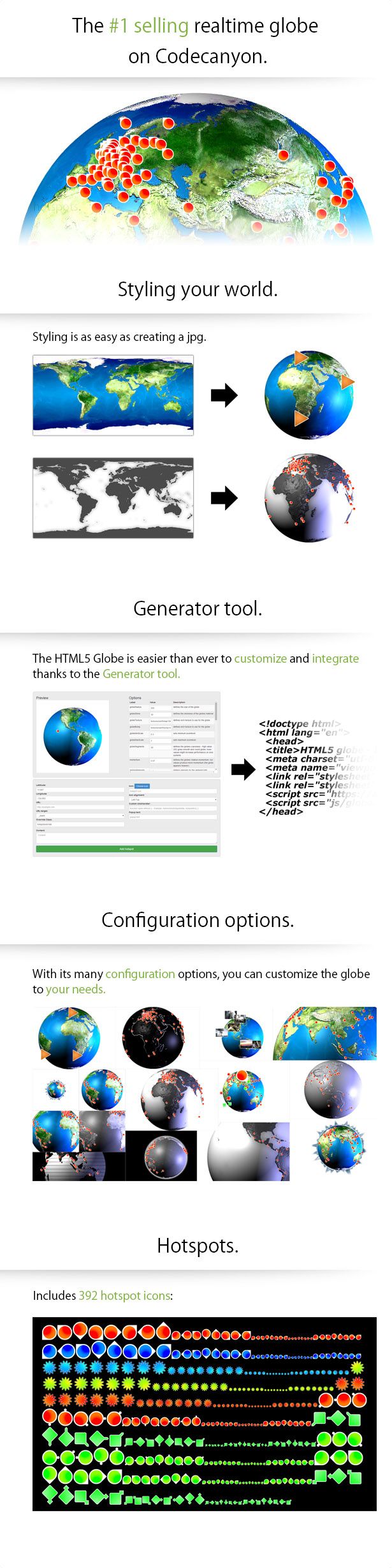 HTML5 Globe - Interactive 3D Earth - 3